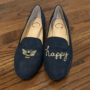 Bee Happy navy suede flats.  Brand is Wonder. Size is 7M.